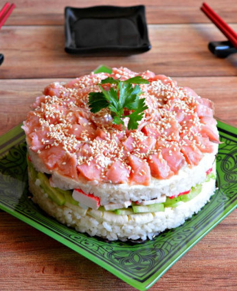 салат суши торт